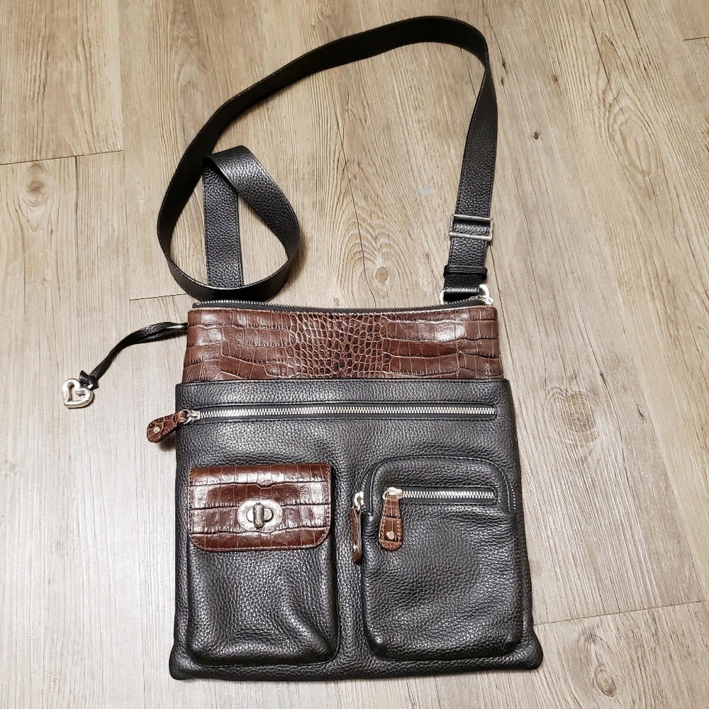 Brighton Collection Leather Organizer Messenger